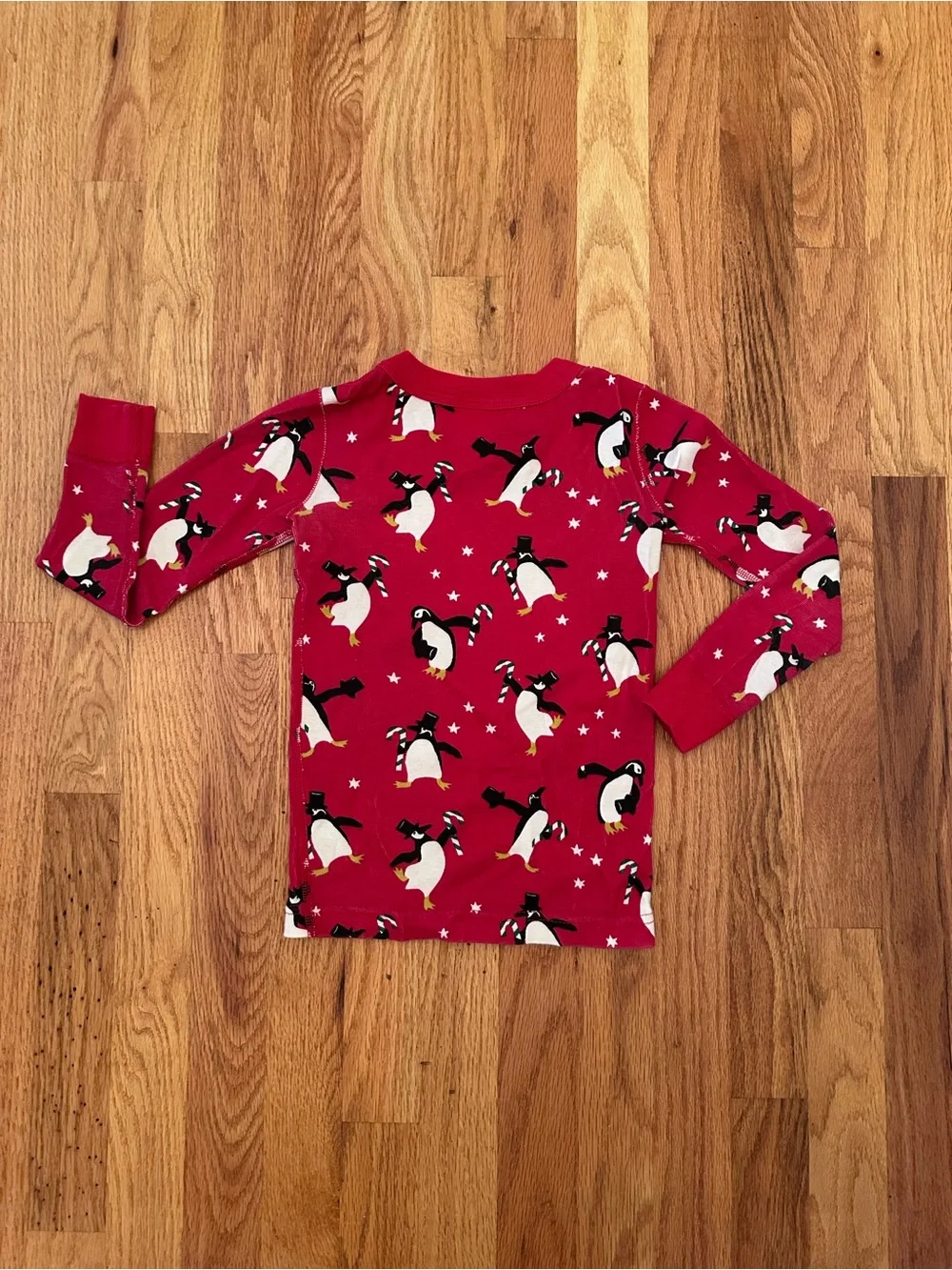 Hanna Andersson Size 110 5t Penguin Party Long John Pajama Set Red Holiday